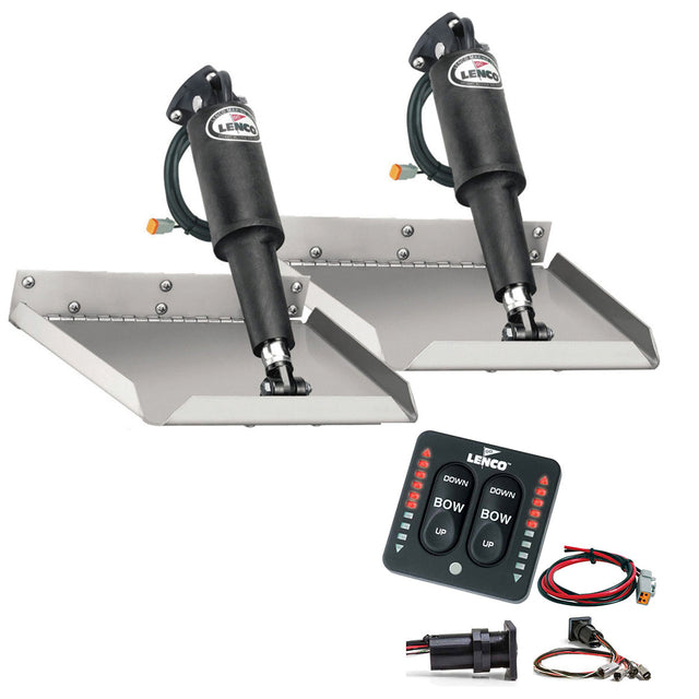 Lenco 12 x 18 Edgemount Trim Tab Kit wLED Indicator   Switch Kit 12V TT12X18EI