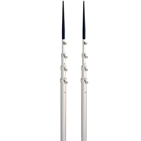 Lees 165 Bright Silver Black Spike Telescopic Poles fSidewinder TX3916SLSL
