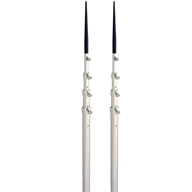 Lees 165 Bright Silver Black Spike Telescopic Poles fSidewinder TX3916SLSL