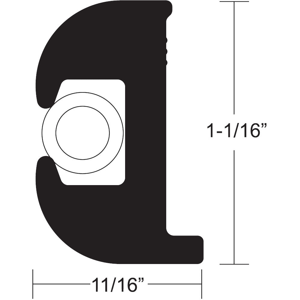 TACO Flex Vinyl Rub Rail Kit  Black wWhite Insert  50  1116 x 1116 V110809BWK502