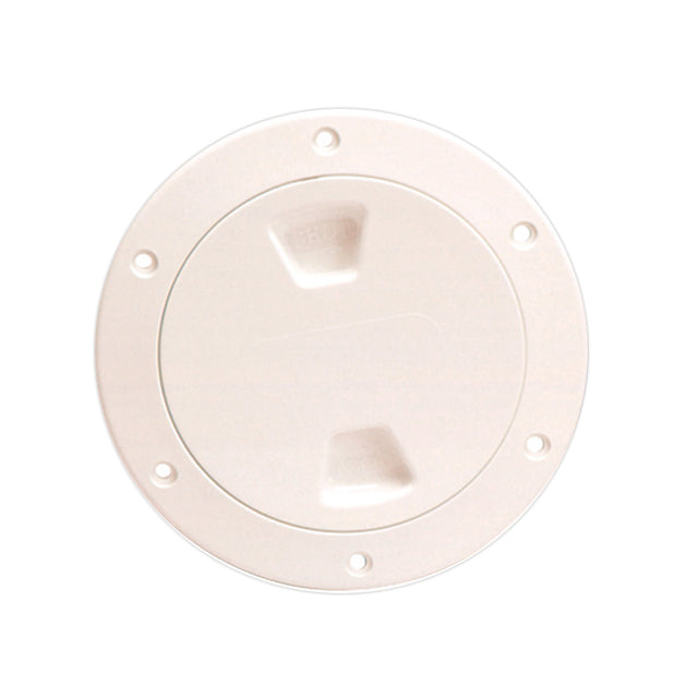 Beckson 4 Smooth Center ScrewOut Deck Plate  Beige DP40N