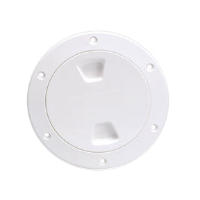 Beckson 4 Smooth Center ScrewOut Deck Plate  White DP40W