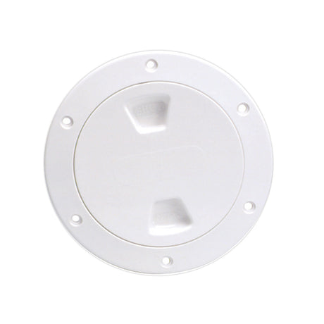 Beckson 4 Smooth Center ScrewOut Deck Plate  White DP40W