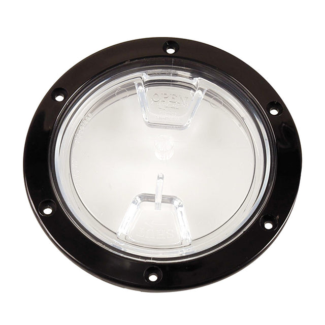 Beckson 4 Clear Center Screw Out Deck Plate  Black DP40BC