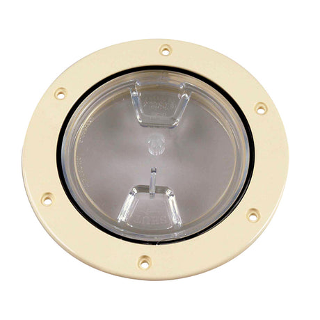 Beckson 4 Clear Center ScrewOut Deck Plate  Beige DP40NC