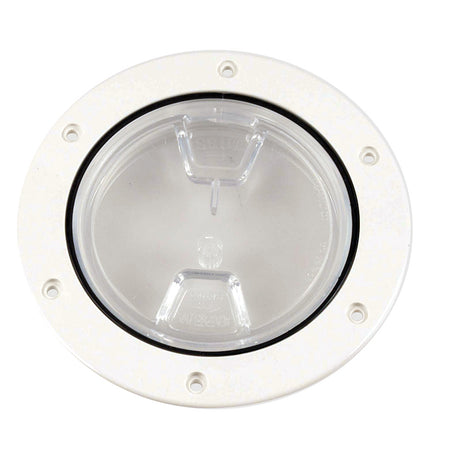 Beckson 4 Clear Center ScrewOut Deck Plate  White DP40WC