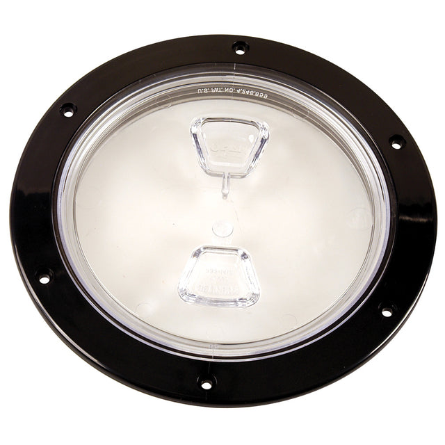 Beckson  6 Clear Center ScrewOut Deck Plate  Black DP60BC
