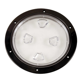 Beckson 8 Clear Center ScrewOut Deck Plate  Black DP80BC