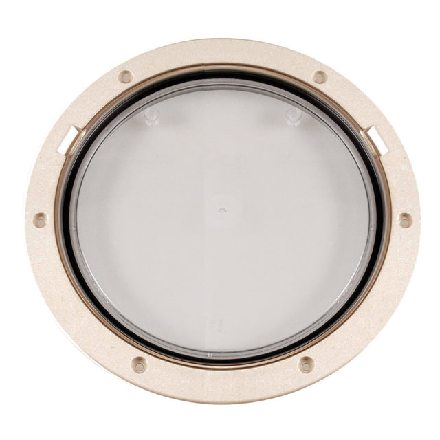 Beckson 8 Clear Center PryOut Deck Plate  Beige DP81NC