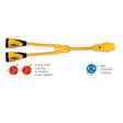 Marinco Y504230 EEL 230A125V Female to 150A125250V Male Y Adapter  Yellow Y504230