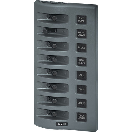 Blue Sea 4309 WeatherDeck 12V DC Waterproof Switch Panel  8 Position 4309