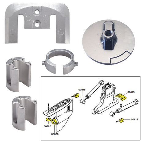 Tecnoseal Anode Kit wHardware  Mercury Bravo 1  Zinc 20803