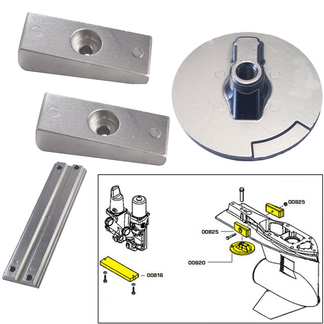 Tecnoseal Anode Kit wHardware  Mercury Verado 4  Magnesium 20814MG