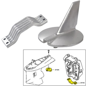 Tecnoseal Anode Kit wHardware  Yamaha 200250HP  Aluminum 21104AL
