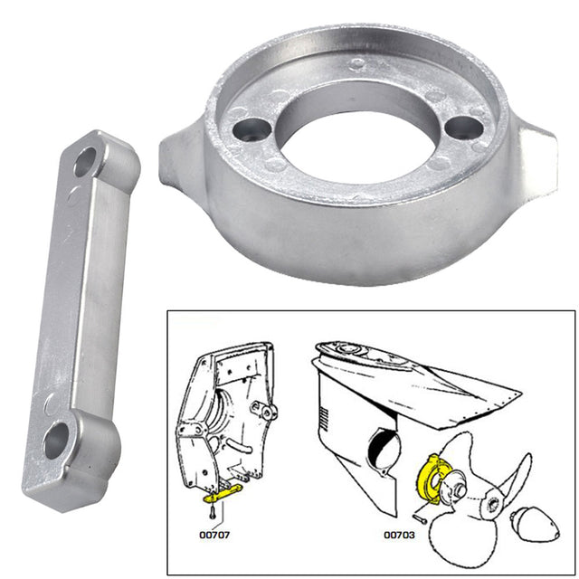 Tecnoseal Anode Kit wHardware  Volvo 280  Zinc 20701