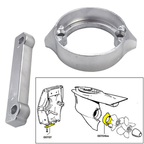 Tecnoseal Anode Kit wHardware  Volvo DuoProp 280  Magnesium 20702MG