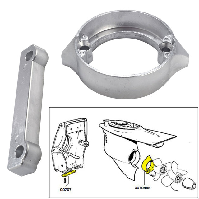 Tecnoseal Anode Kit wHardware  Volvo DuoProp 280  Magnesium 20702MG