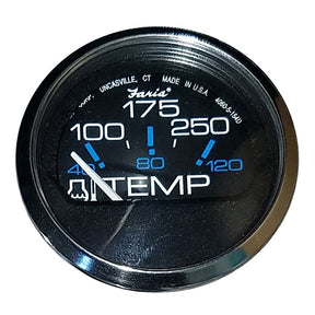 Faria Chesapeake Black 2 Water Temperature Gauge 100250F 13704