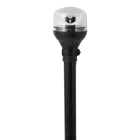 Attwood LightArmor AllAround Light  12 Black Pole  Black Horizontal Composite Base wAdapter 5558P12A7