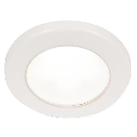 Hella Marine EuroLED 75 3 Round Screw Mount Down Light  White LED  White Plastic Rim  24V 958110111