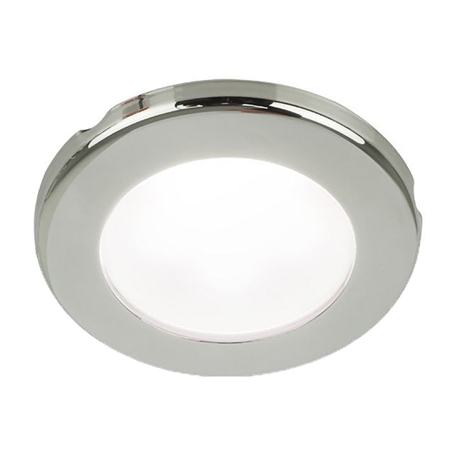 Hella Marine EuroLED 75 3 Round Screw Mount Down Light  White LED  Stainless Steel Rim  24V 958110121
