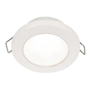 Hella Marine EuroLED 75 3 Round Spring Mount Down Light  White LED  White Plastic Rim  12V 958110511