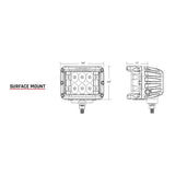 RIGID Industries DSS Series PRO Flood LED Surface Mount  Pair  Black 262113