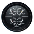 Faria Euro Black 4 Multifunction Gauge  VoltFuelOilWater Temperature 32851