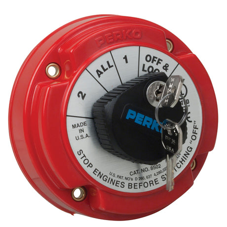 Perko Medium Duty Battery Selector Switch wKey Lock 8502DP
