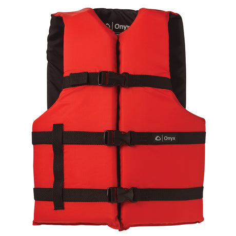 Onyx Nylon General Purpose Life Jacket  Adult Universal  Red 10300010000412