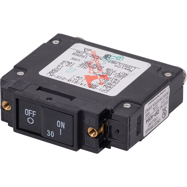 Blue Sea 7444 UL489 Circuit Breaker  30A Flat Rocker 7444