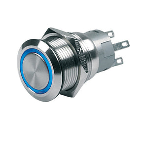 BEP PushButton Switch 12V Latching OnOff  Blue LED 80511000300