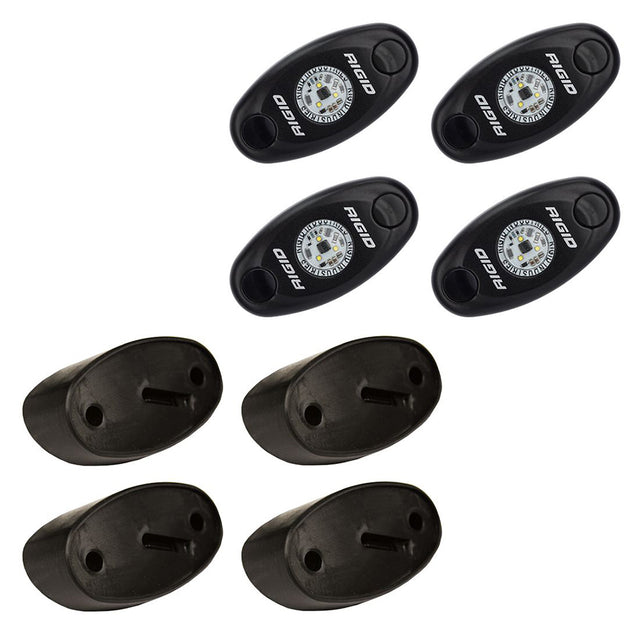RIGID Industries ASeries Rock Light Kit  4 Blue Lights  Black 400233