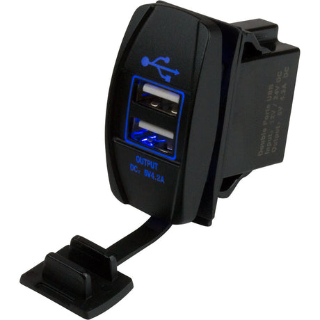 SeaDog Dual USB Rocker Switch Style Power Socket 4265201