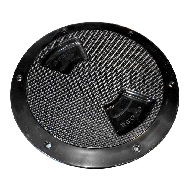 SeaDog Textured Quarter Turn Deck Plate  Black  8 3361871