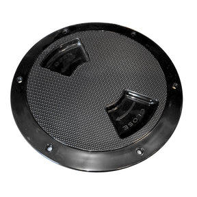 SeaDog QuarterTurn Textured Deck Plate wInternal Collar  Black  8 3363871