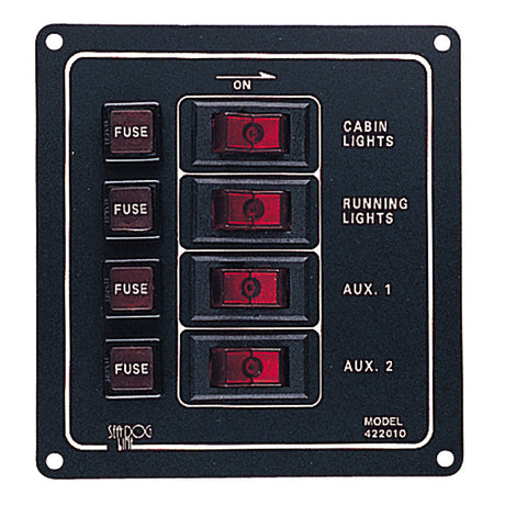 SeaDog Aluminum Switch Panel  Vertical  4 Switch 4220101