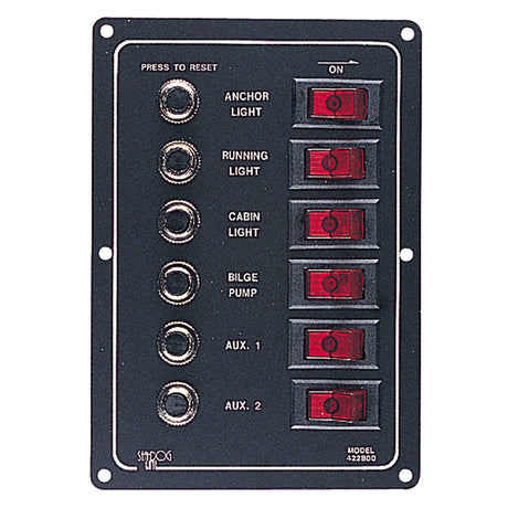 SeaDog Aluminum Circuit Breaker Panel  6 Circuit 4228001