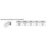 Viega ProPress  212  45 Copper Elbow  StreetPress Connection  Smart Connect Technology 20668