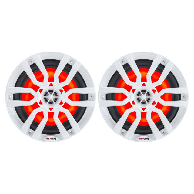 DS18 HYDRO 65 2Way Marine Speakers wRGB LED Lights 300W  White NXL6