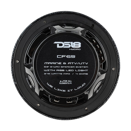 DS18 HYDRO 65 2Way Marine Speakers wRGB LED Lights 300W  Black Carbon Fiber CF65