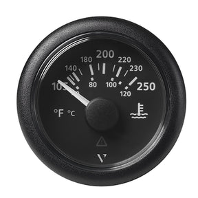 Veratron 52MM 2116 ViewLine Water Temperature Gauge  100250F  Black Dial  Bezel A2C59514176