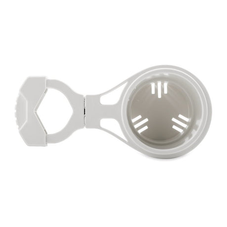 Camco ClampOn Rail Mounted Cup Holder  Large for Up to 2 Rail  White 53083
