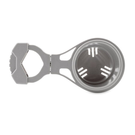 Camco ClampOn Rail Mounted Cup Holder  Small for Up to 114 Rail  Grey 53093