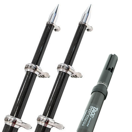 TACO 20 Carbon Fiber Twist  Lock Outrigger Poles fGS450 GS500  GS1000 Bases  Black OT4200CFHD
