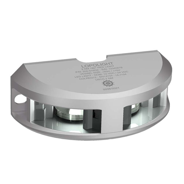 Lopolight Series 200024  Navigation Light  2NM  Vertical Mount  White  Silver Housing 200024G2