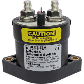 Blue Sea 7765 LSeries Solenoid Switch  150A  1224V DC 7765