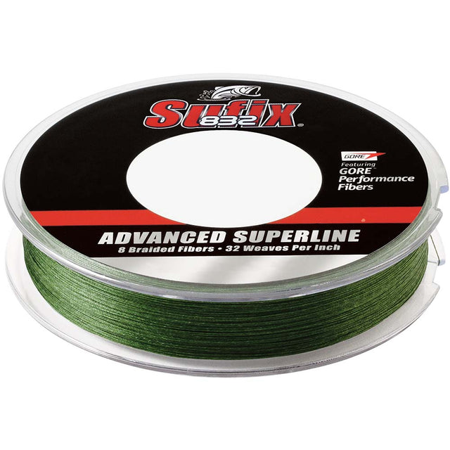 Sufix 832 Advanced Superline Braid  30lb  LowVis Green  150 yds 660030G