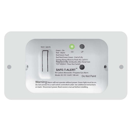 SafeTAlert 85 Series Carbon Monoxide Propane Gas Alarm  12V  White 85741WT