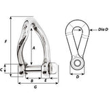 Wichard SelfLocking Twisted Shackle  Diameter 8mm  516 1224W